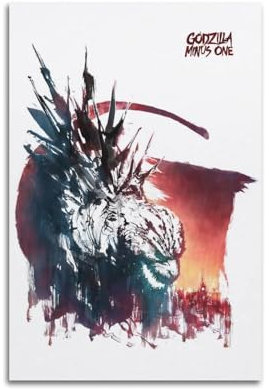 Azizat Godzilla Minus One Filmposter, Wandkunst, Dekordruck, Bild Gemälde für Wohnzimmer, Schlafzimmer, Dekoration, 30 x 45 cm, ungerahmter Stil