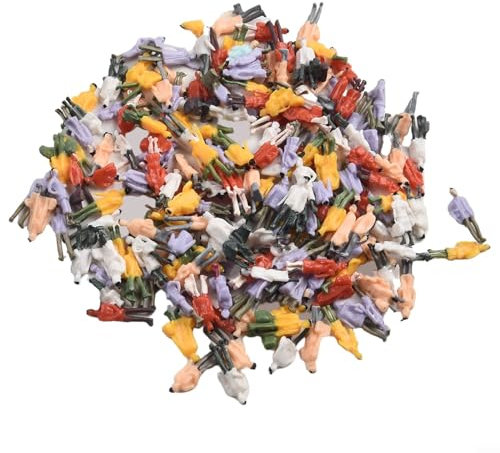 Bunte Figuren für Modelleisenbahnen, 100/200 Stück, Maßstab 1:87, bemalte Figuren für Häuser, Schreibtische, Wohnzimmer, Küchen (200 Stück)