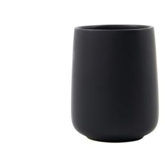 House Doctor Zahnputzbecher, HDEdga, Schwarz - h: 11 cm, Dia: 8.5 cm