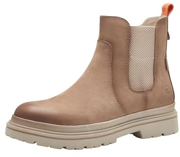Tamaris Chelsea Imbottita con Suola Calda, Tex e Extra Grip, Stivali alla Moda Donna, Camel Nubuc, 37 EU