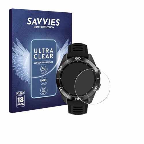 Savvies 18 Stück Schutzfolie für Tissot T-Touch Connect Sport 2023 Displayschutz-Folie Ultra-Transparent