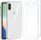 HQ-CLOUD® Coque pour Apple Iphone X/XS Transparente Silicone en Gel TPU Souple + 2 Verre trempé Film Protection écran - Anti Rayures - Ultra Résistant Dureté 9H