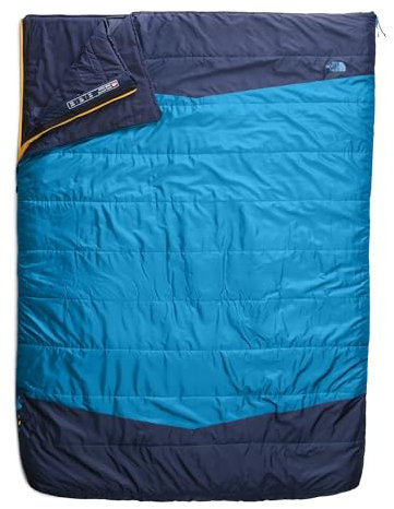 The North Face Dolomite One 15F / -9C, 3-in-1 Isolierter Schlafsack für 2 Personen, wasserabweisend, rechteckige Form, mit Fleece gefütterte Zwischenschicht, Hyper Blue/Radiant Yellow-NPF, lang