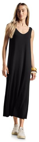 STREET ONE Damen A144118 Ärmelloses Jersey-Kleid, Black, 38