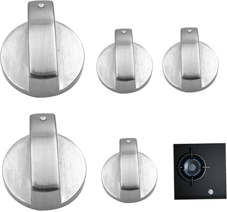 Sostituzione della coda di cottura 5 pcs universale da 6 mm albero in lega di cucina spazzolata manopola liscia per cottura minimalista per il ristorante da cucina.