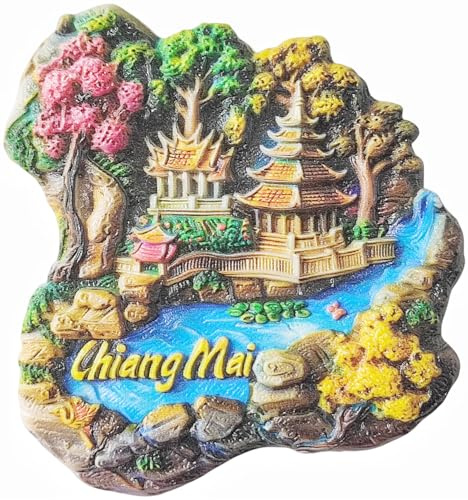 Chiang Mai Thailand Refrigerator Magnet Travel Souvenir Fridge Decoration Magnetic Sticker 3D Craft