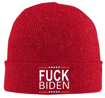 Strickmütze Scheiß Auf Biden Cuffed Hats Daily Beanie Hut Bequeme Beanie Mütze Für Alle Jahreszeiten Wandern Camping