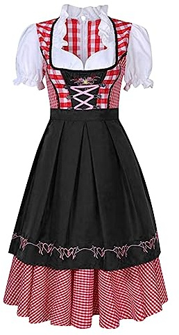 meiodtion Costume bavarois pour femme - Robe traditionnelle bavaroise - Costume de fête de la bière - Sans robe traditionnelle Dirndl - Robe longue pour femme - Robe de bal longue - Mode