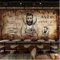YYZOVBNN Rétro nostalgique coiffeur salon de coiffure papier peint 3d salon de coiffure salon de coiffure décoration industrielle fond mural papier peint mur art affiche
