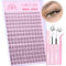 Natural Cluster Lashes Kit 9-12mm Eyelashes Individual Kit Invisible Band Lashes Individual Cluster 168pcs Lash Clusters Clear Band Eyelash Clusters Wispy with Bond and Seal Lash Glue by CORUSCATE