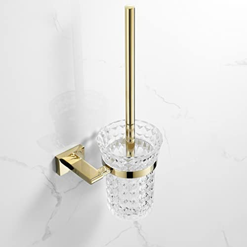 GUIXAN Toallero Toallero Dorado, Estante para Baño Todo Cobre Perforado, Accesorios para Baño Montaje en Pared Herrajes para Baño/Escobilla para Inodoro De Moda
