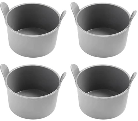Pixaro 4PCS Ramekins for Air Fryer, Silicone Muffin Cases and Air Fryer Silicone Ramekin, Nonstick Air Fryer Egg Poacher, Reusable Air Fryer Egg Moulds for Muffin Cupcakes Eggs Pudding
