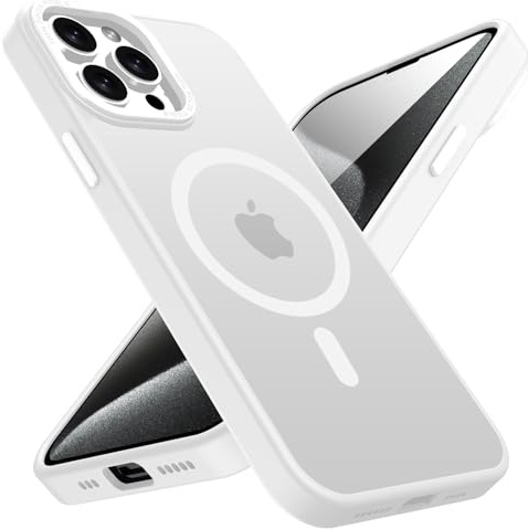 KPPIT Magnetic Case for iPhone 15 Pro Compatible with MagSafe, Shockproof Drop Protection, Frosted Translucent Back Phone Case for iphone 15 Pro,Transparent
