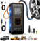 Portable air Pro Tire Inflator, Portable Air Compressor with Pressure Gauge, 180PSI Mini Cordless Air Pump for Car & Bike Tires, Digital Rechargeable Electric Tire Pump for Bicycle, Motorcycle, Ball