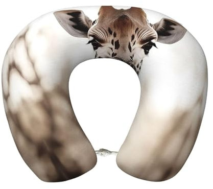 GDSHJKLW Giraffe Memory Foam Reisekissen Weiches Bequemes Nackenkissen U-förmiges Kopfstützkissen Reisezubehör für Schlafruhe Flugzeug Auto und Büro