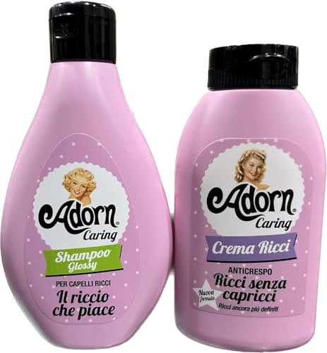 ADORN set BASIC capelli ricci SHAMPOO GLOSSY + CREMA RICCI per ricci perfetti e definiti senza capricci