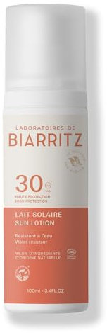 Laboratoires de Biarritz - Sonnenmilch LSF30 Bio-zertifiziert - Gesicht und Körper - Leichte und cremige Textur - 100 ml - Made in France