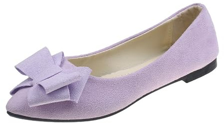 Flat Wedding Shoes Women's Wedding Shoes with Cute Bow Fashionable Elegant Classic Evening Shoes Flat Non-Slip Ballet Pumps Soft Sole Loafer Single Shoes Dance Shoes, hot pink, 10 UK