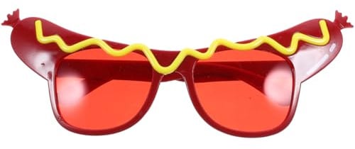 Amosfun Gläser Lustige Brille Spaßbrille karnevalsbrillen Kreative Brille faschingsbrille Party retro Erwachsene Hot-Dog-Brille Rave LED Brillen für das Festival Brille Requisiten Abs rot