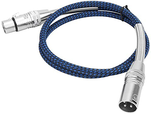 Qukaim Microphone Cable, Oxygen Copper Balanced Wire for Video Camera Mixer o Amplifier, XLR Male to Female, 1m / 3.3ft, Mixer Cord, o Line