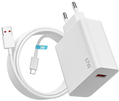 67W Chargeur Rapide USB avec HyperCharge Câble USB C 2M pour Xiaomi Pad 7 Pro 14T 13T Mix Flip Mix Fold 3 Redmi Note 14S 13 Pro POCO X6 M6 M7, 45W 33W Chargeur Turbo pour Redmi 13x Note 14 5G POCO X7