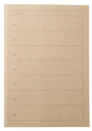 MUJI 無印良品 Minimalistischer Wochenplaner A5, 32 Blatt, undatiertes Format, Made in Japan