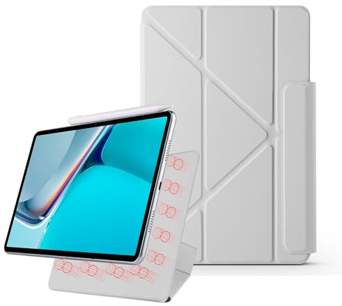 Funda magnética compatible con Huawei Matepad 11.5S de 11.5 pulgadas (2024), potente fijación magnética, funda delgada con soporte triple para tablet, compatible con lápiz, encendido y apagado