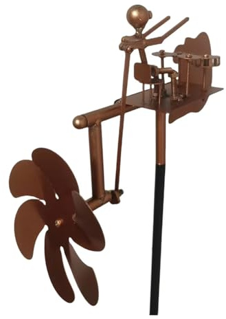 Eighosee Drummer Windmill Rock Drummer Windmill Handmade Windmill for Garden Patio Lawn Backyard