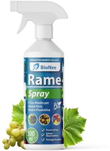 Rame Spray 500 ml – Trattamento naturale pronto all’uso per piante ornamentali, da frutto, orto e giardino – Con rame, caolino e microelementi (ramespray)