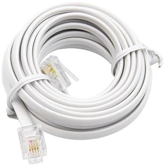 30/25/20/18/15/12/10/9/7.7/6/3/2/1M RJ11 male Two Core 6P4C Modular Telephone Phone Cables Extension Cable Wire Finished phone l(25m)
