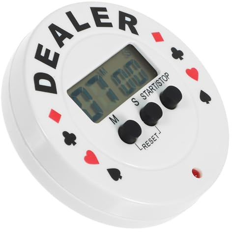 Toddmomy Minuteur de Poker Portable Blanc Pile Bouton Chronomètre 99 Min Max pour Pâtisserie et Jeux de Société