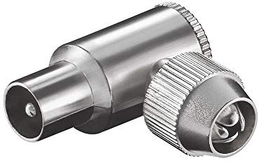Goobay 11487 Koax-Winkelstecker mit Schraubbefestigung