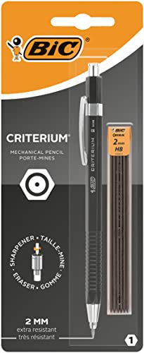 BIC Criterium Porte-Mines 2mm HB - Corps Noir, Blister de 1