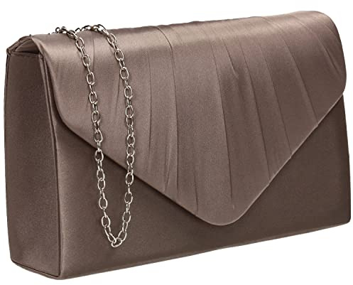 SwankySwans Women's Chantel Clutch Bag, Khaki, One Size