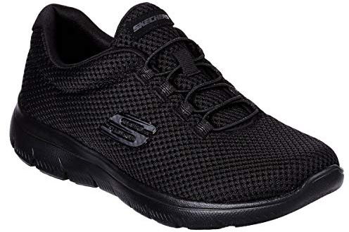 Skechers Damen Summits Trainer, Black Mesh/ Trim, 35 EU