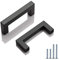PinLin 10 Pack Kitchen Cabinet Door Handles Stainless Steel Bedroom Drawer Cupboard Pulls Hole Centre 76mm Width 12mm Black Square T Bar Handle
