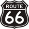 Adesivo Route 66 nero I 10 x 10 cm I stemma per moto chopper van scooter frigorifero portatile o come adesivo per auto I resistente alle intemperie I kfz034