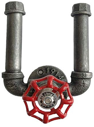 Tubayia Porte-bouteille mural industriel vintage en métal (type 2)