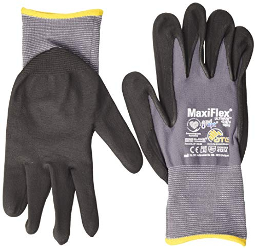 ATG MaxiFlex UltimateTM Ad-Apt A42-874IND-T10 Handschuhe, Größe 10, Grau/Schwarz
