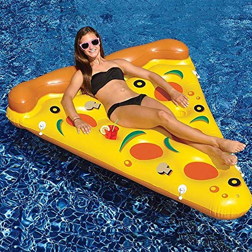 YLXD Pizza Stück Luftmatratze 180 x 150 cm - Aufblasbare Wasserhängematte Lustige Schwimmliege für Pool Schwimmbad Urlaub Strand Meer für Erwachsene
