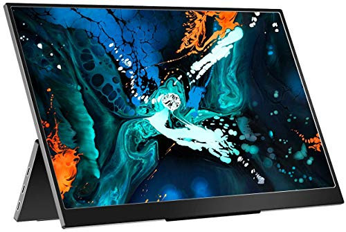 cocopar Upgraded Travel Monitor15.6 inch 1080P HDR IPS FreeSync USB-C Portable Display with Kickstand Dual Type-C Mini HDMI Dual Speakers for Laptop PC Mac Surface Xbox PS4 (ricondizionato)