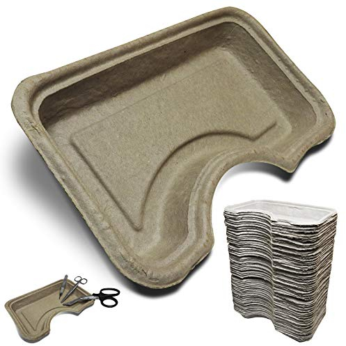 50 Pack | RE-GEN - Pulp Disposable Square Kidney Tray Dish 900ml | Made from Recycled Materials | Ideal for Holding a Wide Array of Medical Instruments