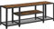 VASAGLE 3-Tier TV Stand for TVs up to 65 Inches, 147 cm TV Unit with Open Storage Shelves, Industrial TV Cabinet, for Living Room, Entertainment Center, Bedroom, Rustic Brown and Black LTV097B01