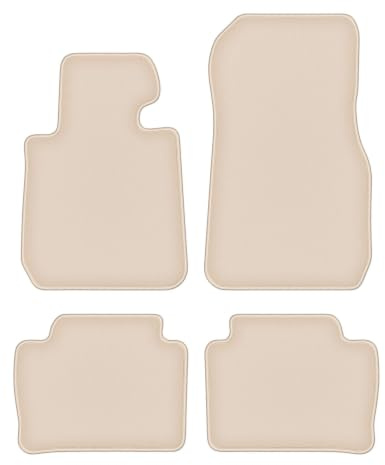 Velours-Fußmatten passend für BMW 3 F30 2011-2018, Beige, FORTUNA | passend für Limousine; geschorener Premium-Velours (100% Polypropylen), ca. 8 mm; rutschfest, BMW T-Befestigungen