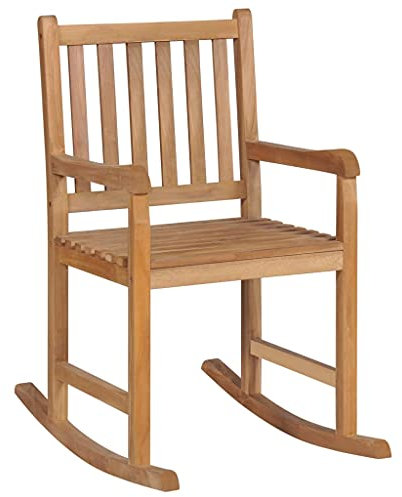 YITHOPI (Wir Versenden Schnell) Retro Schaukelstuhl, Massivholzstruktur,Sonnensessel,Loungesessel, für drinnen und draußen,Wohnzimmer,Flur,BalkonTerrasse,Schaukelstuhl Massivholz Teak