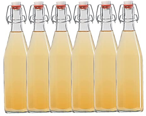 Vitrea 6x Glasflasche 500ml Bügelverschluss Milchflasche Saftflasche Ölflasche Bügelverschlussflasche (6)