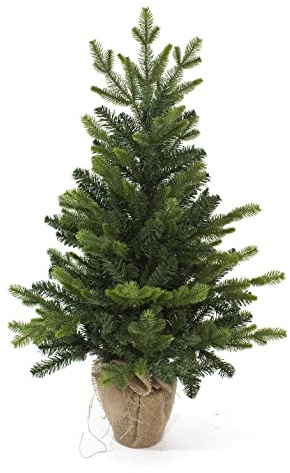 Alberello Natalizio Verde con Base in Juta 90 cm - 8589