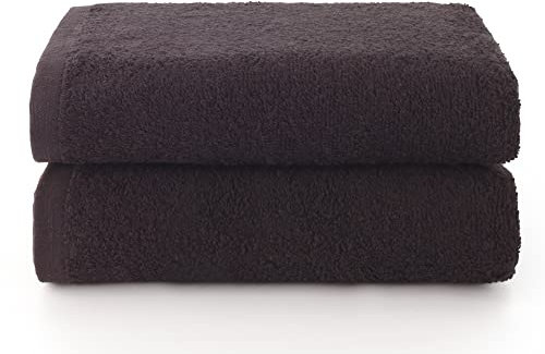 Top Towel - Plus - Toallas de baño grandes - Toallas baño - 2 toallas de mano o lavabo- 50x100 cms - Algodon 100% - Negro