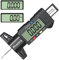 Preciva Reifen Profiltiefenmesser Reifenprofilmesser Auto Tiefenmesser Motorrad Profilmesser Messchieber LCD Display mit Ersatzbatterie, 0-25 mm (schwarz)