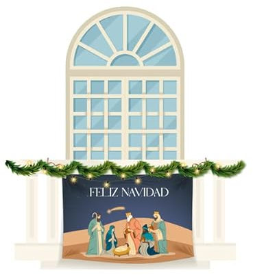 Porras Estampación & Banderas | Balconera Feliz Navidad y Los Reyes Magos | Decora y Celebra Las Fiestas | Repostero Navideño